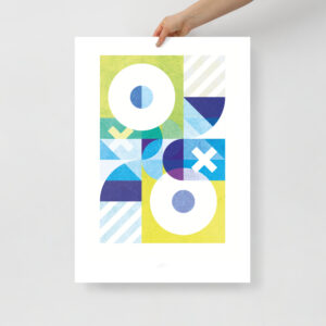 Bauhaus Geometric Weathered Green Yellow